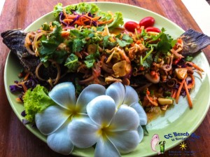 Fried Snapper with thai herbs (2)