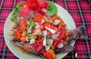 fried fish with sweet and sour sauce